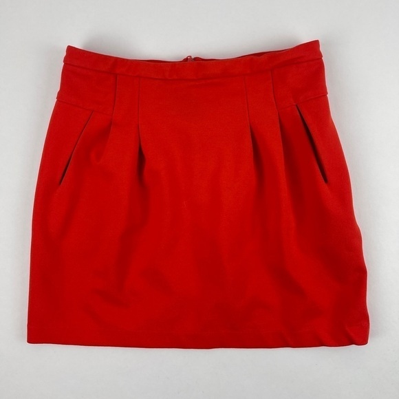Forever 21 Contemporary Skirt Womens Small Orange Short Pleated - Picture 1 of 9